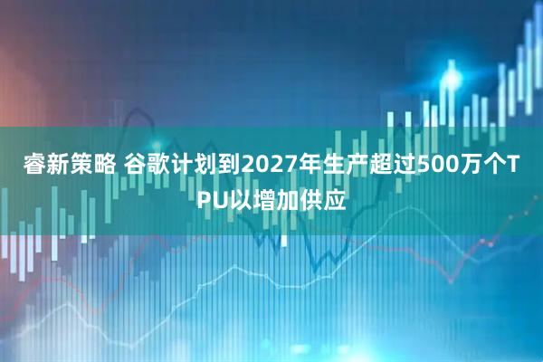 睿新策略 谷歌计划到2027年生产超过500万个TPU以增加供应